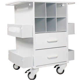 Pipette & Fume Hood Cart w/Drawers, 22-7/8"L x 19"W x 26-7/8"H, White view 2