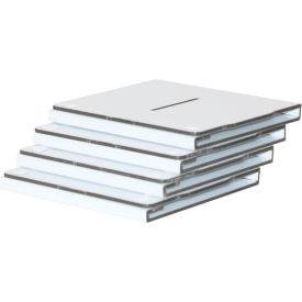Suture Wall Cubby with 4 White Horizontal Dividers, 5"W x 5"D x 2"H view 2