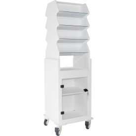 TrippNT® Tall Slanted Suture Cart with Clear Lock Door 19-5/8"L x 17-7/8"W x 58"H White 