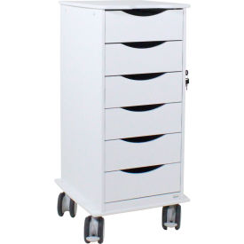 Core SP Cart with 6 White Drawers, 19-1/4"L x 16-7/8"W x 35-1/2"H view 2