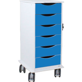 Core SP Cart with 6 Global Blue Drawers, 19-1/4"L x 16-7/8"W x 35-1/2"H view 2