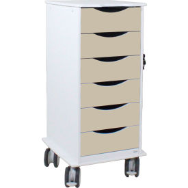 Core SP Cart with 6 Almond Beige Drawers, 19-1/4"L x 16-7/8"W x 35-1/2"H view 2