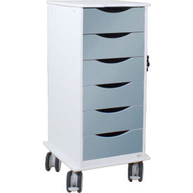 Core SP Cart with 6 Silver Metallic Drawers, 19-1/4"L x 16-7/8"W x 35-1/2"H view 2
