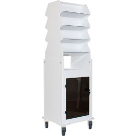 Tall Slanted Suture Cart with Smoke Lock Door, 19-5/8"L x 17 7/8"W x 58"H, White view 2