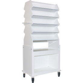 Extra Wide Tall Slanted Suture Cart, 30"L x 19-1/2"W x 58-3/4"H, White view 2