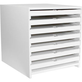 TrippNT 50001 TrippNT™ White PVC Mega 108 Column HPLC Storage Cabinet with Clear Lids, 15"W x 16"D x 16"H image.