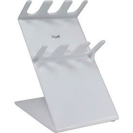 TrippNT 50071 TrippNT™ 3-Slot Slanted Acrylic Auto Pipettor Holder, 5"W x 7"D x 8"H, White image.