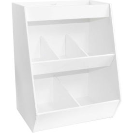 TrippNT 50074 TrippNT™ White Lab Storage Bin with 5 Fixed Compartments and 1 Shelf, 12"W x 10"D x 16"H image.