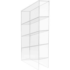 TrippNT 50112 TrippNT™ 4 Compartment Acrylic Benchtop Pipette Rack, 4"W x 12"D x 21"H, Clear image.
