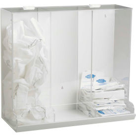 TrippNT 50127 TrippNT™ 3-in-1 White PVC & Clear Acrylic Large Apparel Dispensing Bin, 20"W x 9"D x 19"H image.