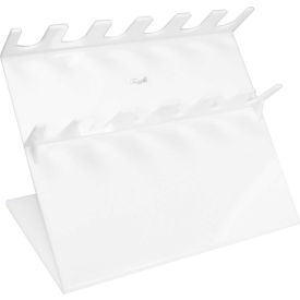 TrippNT 50176 TrippNT™ 6-Slot Slanted Acrylic Auto Pipettor Holder, 11"W x 7"D x 8"H, White image.