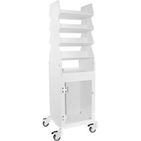 TrippNT 50252 TrippNT™ White Tall Slanted Suture Cart with Bulk Storage Area, Clear Acrylic Door image.