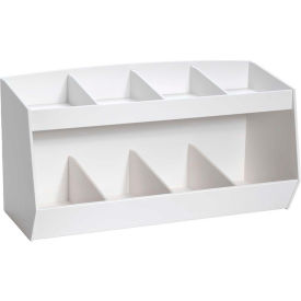 TrippNT 50339 TrippNT™ White Lab Storage Bin with 8 Fixed Compartments, 24"W x 10"D x 13"H image.