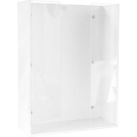 TrippNT 50558 TrippNT™ Triple Top Loading Glove Box Holder with Magnet Mount, 12"W x 5"D x 15"H, White/Clear image.