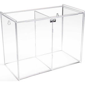 TrippNT 50778 TrippNT Double Face Mask Dispenser, Safety Apparel Holder, Acrylic, Clear, 12"W x 9"H x 6"D image.