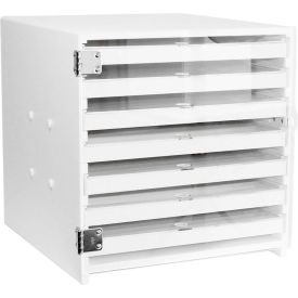 TrippNT 51409 TrippNT™ White HDPE Mega 108 Column HPLC Locking Storage Cabinet, 15"W x 16"D x 16"H image.