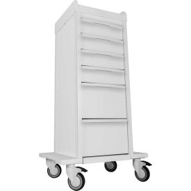 TrippNT 51502 TrippNT™ Element 04 Extra Tall Medical Tower Cart, 6 Drawers, 24"W x 18"D x 47"H, White image.