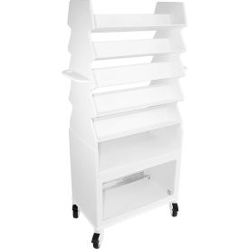 TrippNT 51939 TrippNT™ Extra Wide Tall Slanted Suture Cart with Bulk Storage Area, 27"W x 17"D x 56"H, White image.