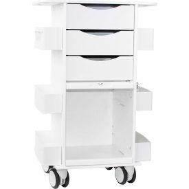 TrippNT 53370 TrippNT™ Deluxe Medical Cart with Clear Sliding Door, 23"W x 19"D x 35"H, White image.