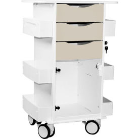 TrippNT 53518 TrippNT™ Deluxe Medical Cart with Clear Hinged Door, 23"W x 19"D x 35"H, Almond Beige image.