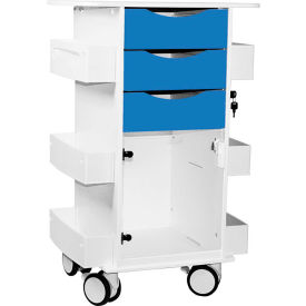 TrippNT 53522 TrippNT™ Deluxe Medical Cart with Clear Hinged Door, 23"W x 19"D x 35"H, Global Blue image.
