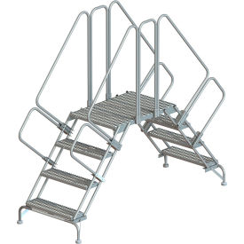 Tri Arc Mfg DECO4-2435 Tri-Arc 4 Step Double Entry Crossover Ladder, Steel, 73"L image.