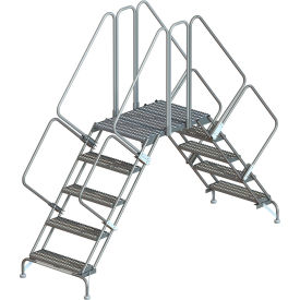 Tri Arc Mfg DECO5-2435 Tri-Arc 5 Step Double Entry Crossover Ladder, Steel, 85"L image.