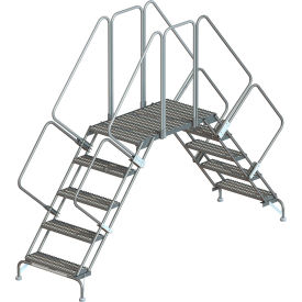 Tri Arc Mfg DECO5-2442 Tri-Arc 5 Step Double Entry Crossover Ladder, Steel, 97"L image.