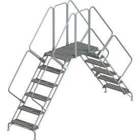 Tri Arc Mfg DECO6-2442 Tri-Arc 6 Step Double Entry Crossover Ladder, Steel, 110"L image.