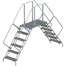 Tri Arc Mfg DECO6-2449 Tri-Arc 6 Step Double Entry Crossover Ladder, Steel, 121"L image.