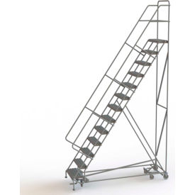 13 Step Steel Easy Turn Rolling Ladder Serrated Tread Safety Angle - KDAD113242