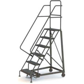 Tri Arc Mfg KDHD106242 6 Step Grip Strut 600 Lb. Cap. Heavy Duty Steel Rolling Ladder - KDHD106242 image.