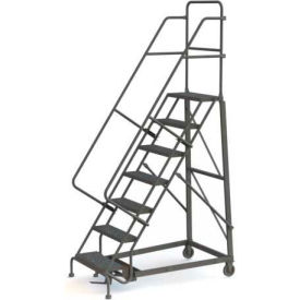 7 Step Perforated Strut 600 Lb. Cap. Heavy Duty Steel Rolling Ladder - KDHD107246