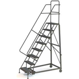 8 Step Perforated Strut 600 Lb. Cap. Heavy Duty Steel Rolling Ladder - KDHD108246