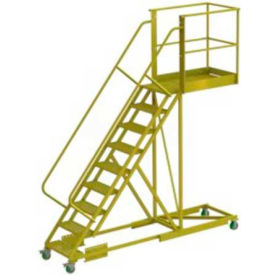 Tri Arc Mfg UCS500940242 Supported 9 Step Cantilever Ladder with 40" Long Platform - Grip Strut image.