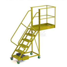 Tri Arc Mfg UCU500630246 Unsupported 6 Step Cantilever Ladder with 30" Long Platform - Perforated image.
