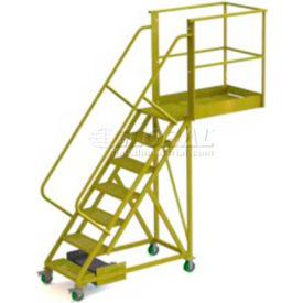 Tri Arc Mfg UCU500720246 Unsupported 7 Step Cantilever Ladder with 20" Long Platform - Perforated image.