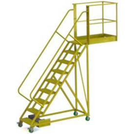 Tri Arc Mfg UCU500940246 Unsupported 9 Step Cantilever Ladder with 40" Long Platform - Perforated image.