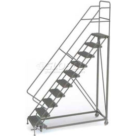 Tri Arc Mfg UKDEC110246 10 Step Configurable Forward Descent Rolling Ladder - Perforated Tread UKDEC110246 image.