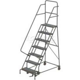 Tri Arc Mfg UKDSR107242 7 Step Steel Rolling Ladder - Grip Strut - UKDSR107242 image.