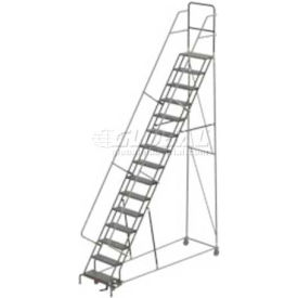 Tri Arc Mfg UKDSR115242 15 Step Steel Rolling Ladder - Grip Strut - UKDSR115242 image.