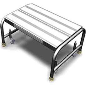 Tri Arc Mfg WLAR001244 1 Step Mobile Aluminum Step Stand w/ Solid Ribbed Top Step & 24"W Platform - WLAR001244 image.