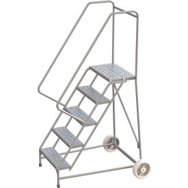 Tri Arc Mfg WLARTR105246 Tri-Arc Wheelbarrow Ladder, 5 Steps, Aluminum, 350 lb. Capacity, 14"D Top Step, 24"W Step image.