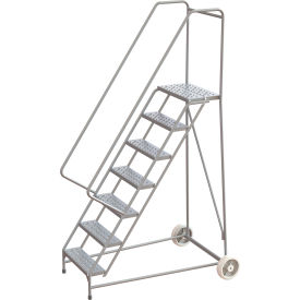 Tri Arc Mfg WLARTR107246 Tri-Arc Wheelbarrow Ladder, 7 Steps, Aluminum, 350 lb. Capacity, 14"D Top Step, 24"W Step image.