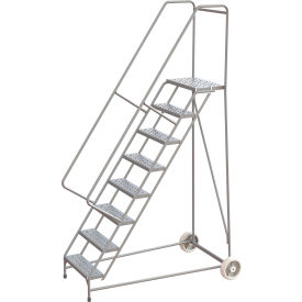 Tri-Arc Wheelbarrow Ladder, 8 Steps, Aluminum, 350 lb. Capacity, 14