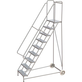 Tri Arc Mfg WLARTR109246 Tri-Arc Wheelbarrow Ladder, 9 Steps, Aluminum, 350 lb. Capacity, 14"D Top Step, 24"W Step image.