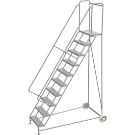 Tri Arc Mfg WLARTR110246 Tri-Arc Wheelbarrow Ladder, 10 Steps, Aluminum, 350 lb. Capacity, 14"D Top Step, 24"W Step image.