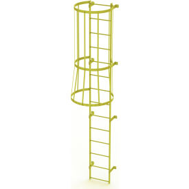 Tri Arc Mfg WLFC1114-Y 14 Step Steel Caged Fixed Access Ladder, Safety Yellow - WLFC1114-Y image.