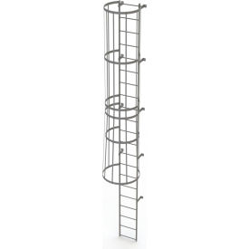 Tri Arc Mfg WLFC1121 21 Step Steel Caged Fixed Access Ladder, Gray - WLFC1121 image.