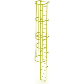 Tri Arc Mfg WLFC1121-Y 21 Step Steel Caged Fixed Access Ladder, Safety Yellow - WLFC1121-Y image.